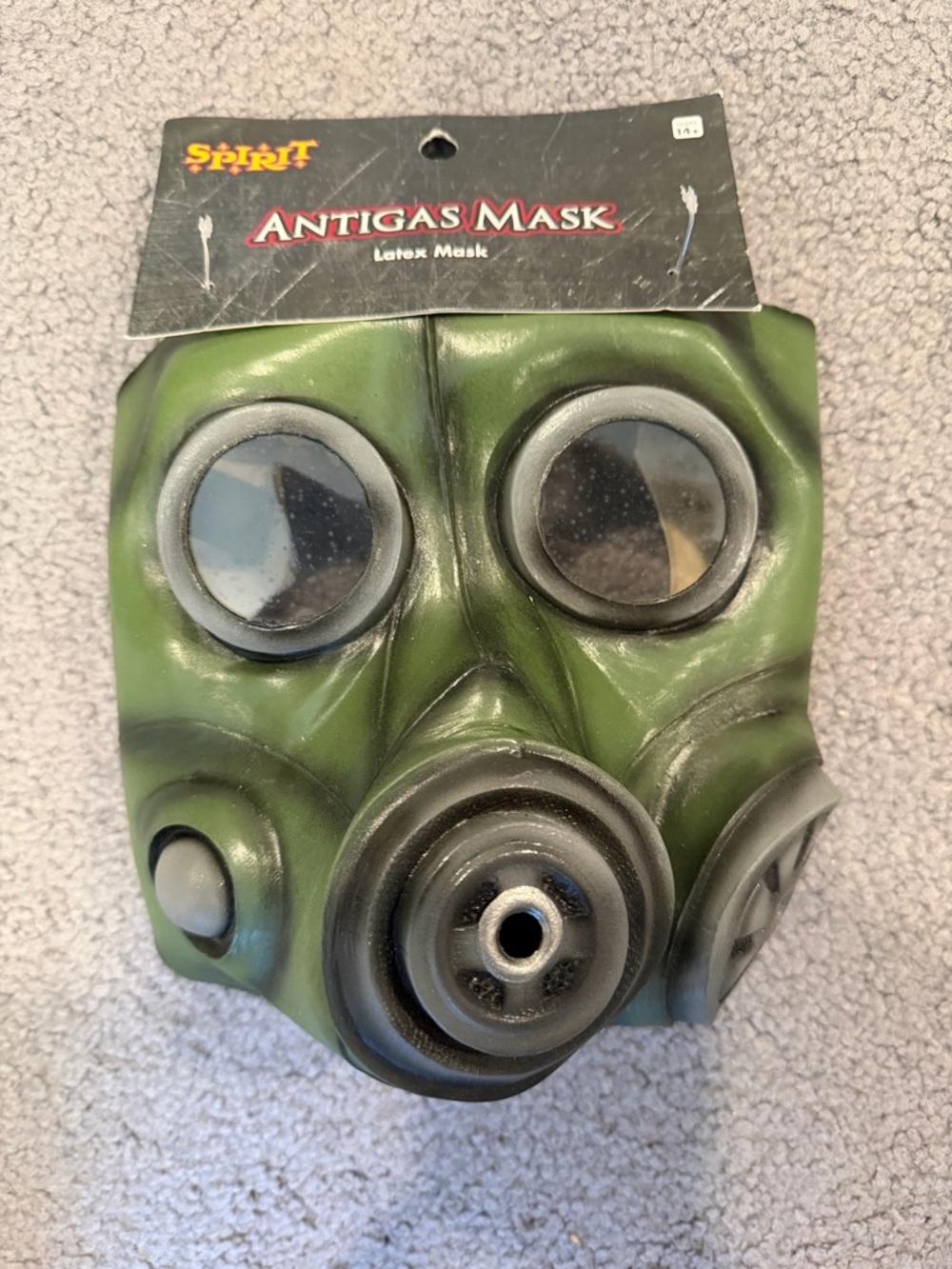 Spirit Halloween Antigas Mask - Green Latex Gas Mask Prop Costume - One Size